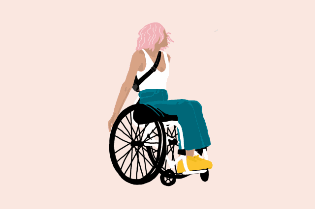 Illustration einer Frau im Rollstuhl (c) Sandra Spiegl | 1000things