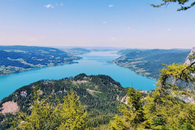 Atterseeblick Wanderung Attersee Aussicht