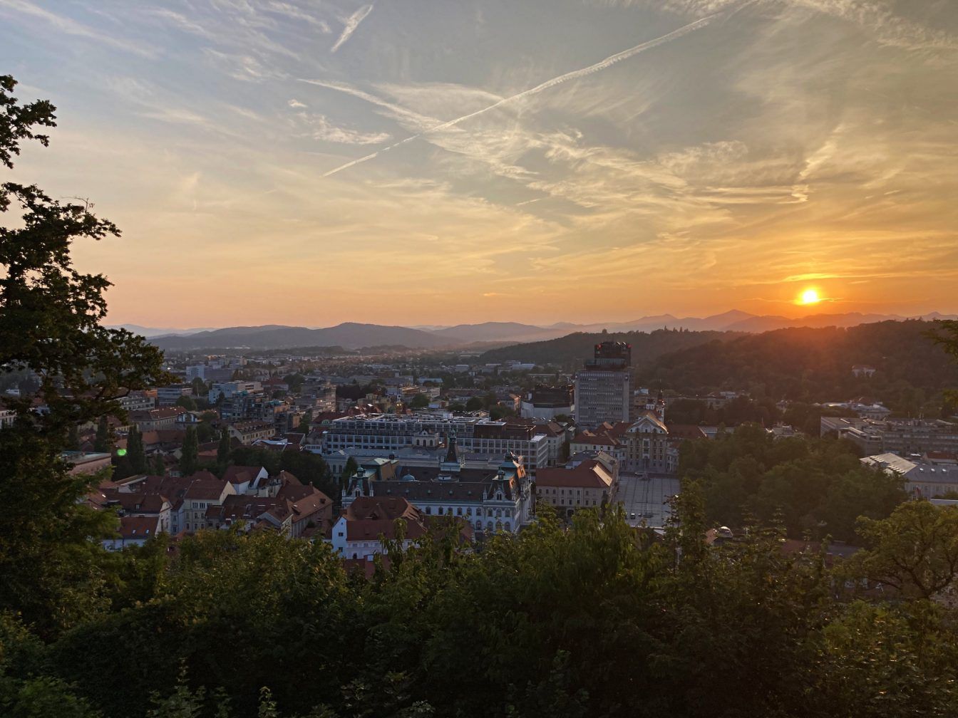 Sonnenuntergang über Ljubljana