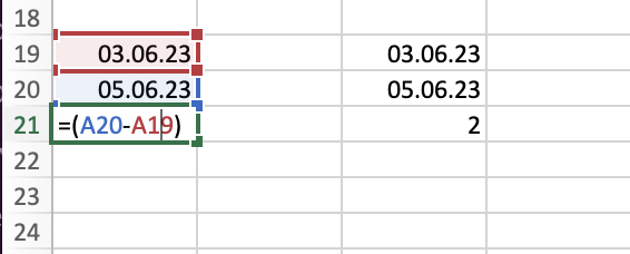 Datum subtrahieren Excel