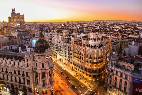 Sonnenuntergang, Madrid, Spanien