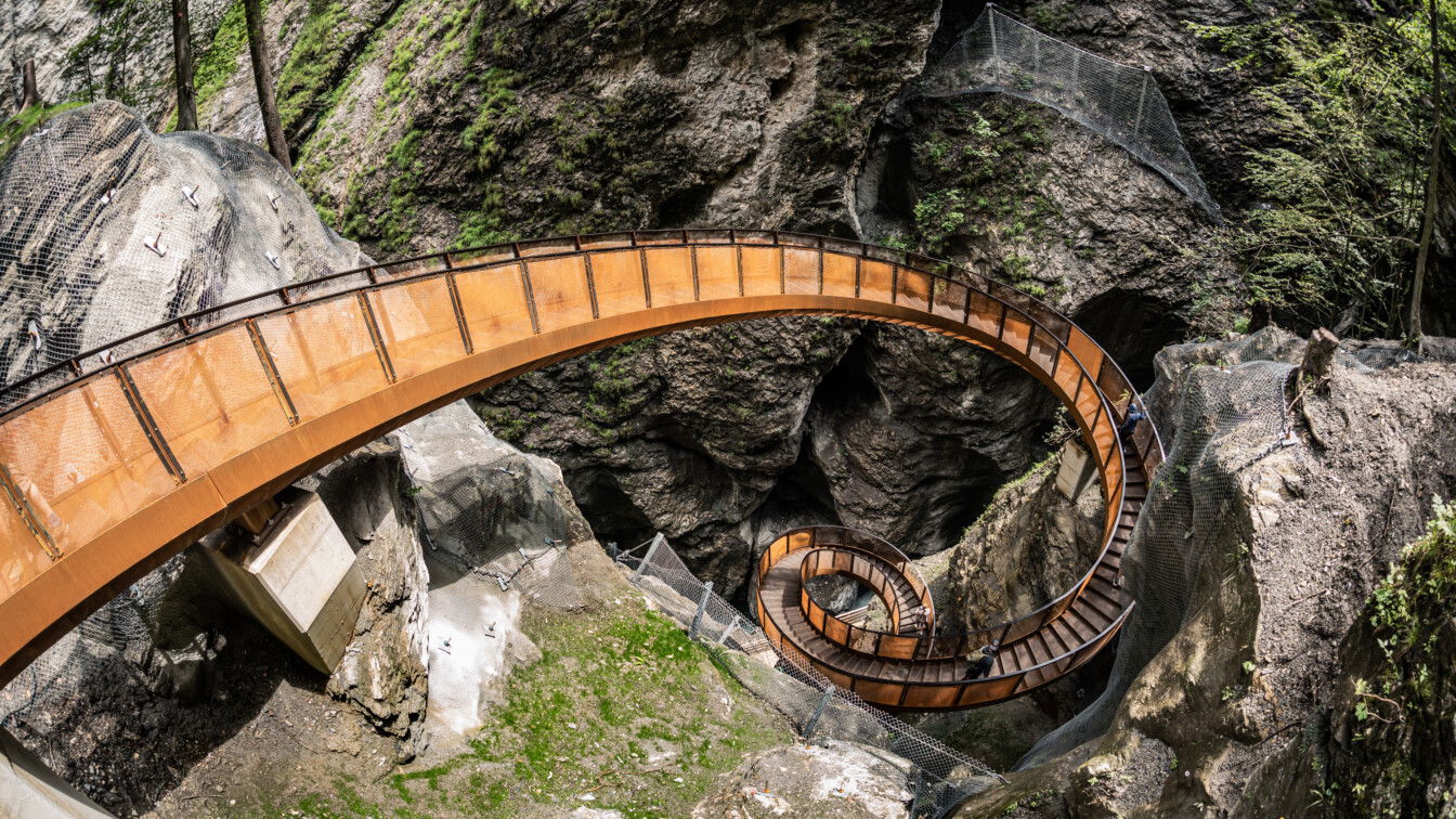 Das Highlight der Liechtensteinklamm: die Wendeltreppe Helix (c) (c) Mirja Geh St. Johann in Salzburg