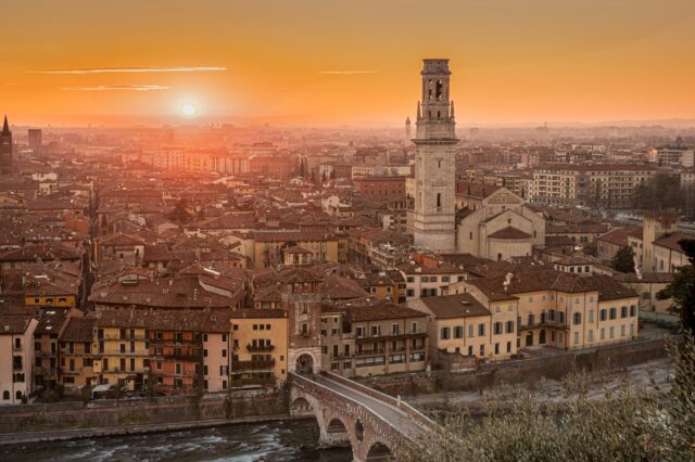 Blick üver Verona, Italien