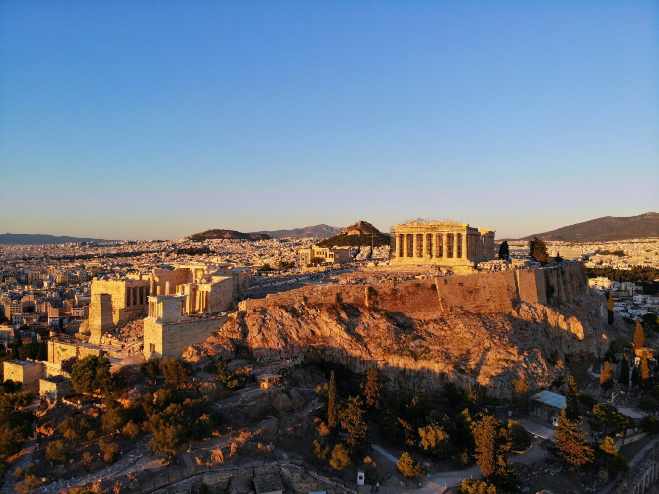 Sonnenuntergang auf der Akropolis, Panorama