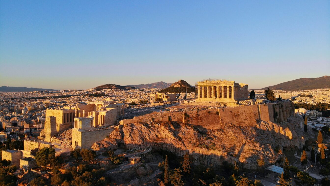 Sonnenuntergang auf der Akropolis, Panorama